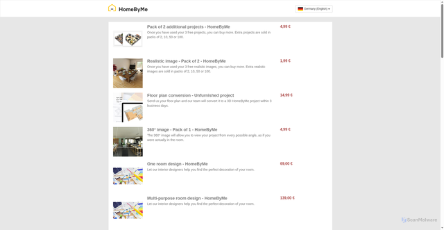 Security scan screenshot of https://homebyme.onfastspring.com