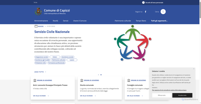 Security scan screenshot of https://www.comune.capizzi.me.it/