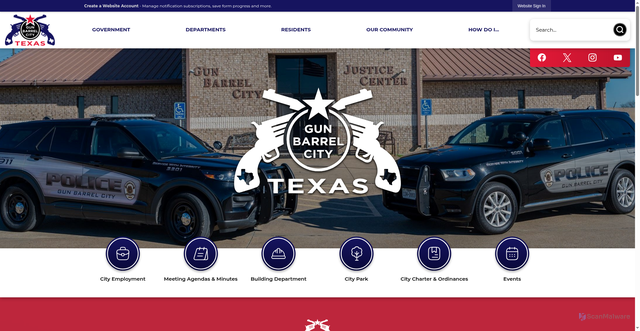 Security scan screenshot of https://gunbarrelcity.gov/