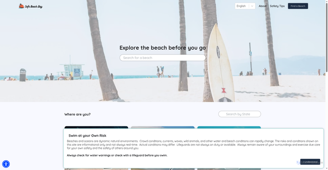 Security scan screenshot of https://safebeachday.com/
