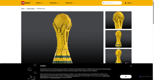 Security scan screenshot of https://beta.ideas.lego.com/product-ideas/4eed93e7-0184-4c9d-a6fc-da036f341afc
