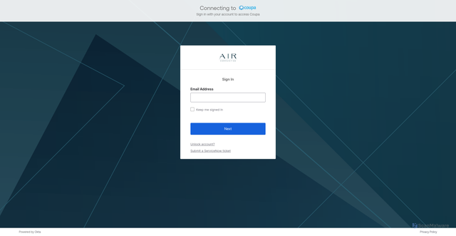 Security scan screenshot of https://aimco.coupahost.com