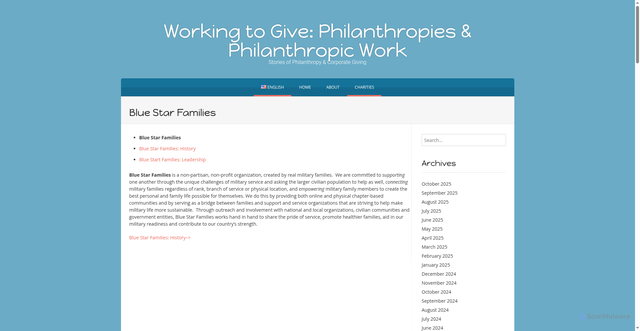 Security scan screenshot of https://www.workingtogive.org/en/charities/political/blue-star-families/