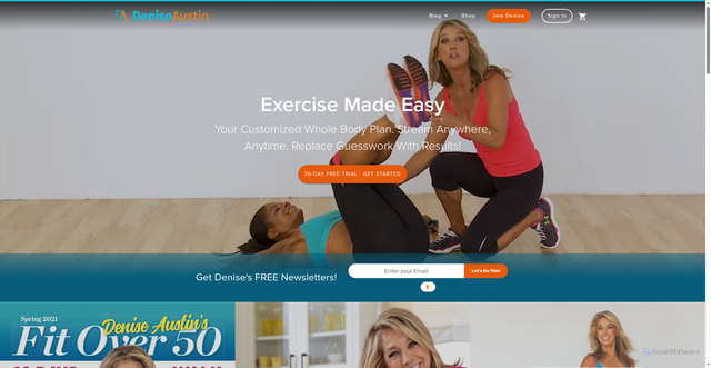 Security scan screenshot of https://web.deniseaustin.com/