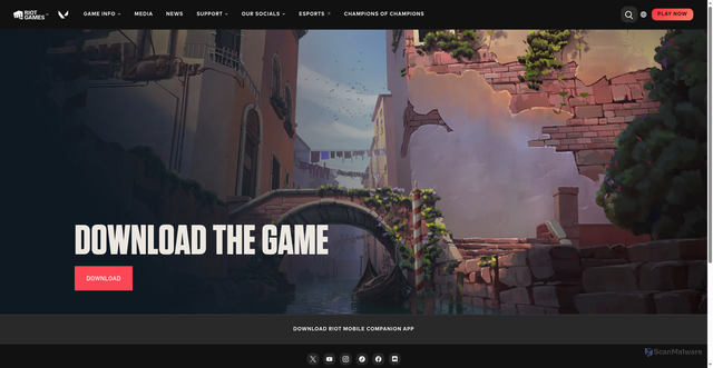 Security scan screenshot of https://playvalorant.com/en-us/download/