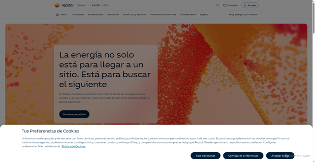 Security scan screenshot of https://repsol.com