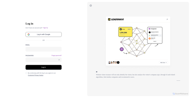Security scan screenshot of https://vr.leadsnavi.com