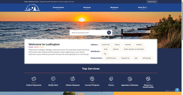 Security scan screenshot of https://www.ludington.mi.us/