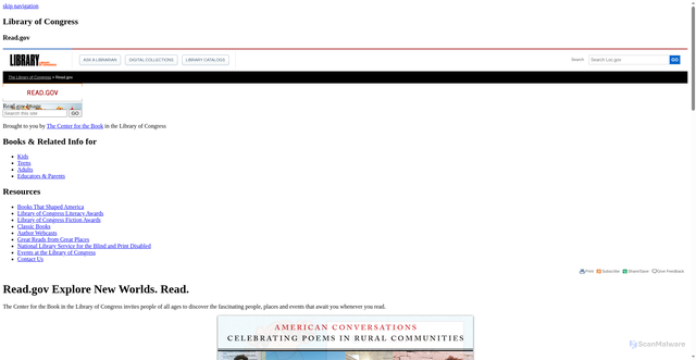 Security scan screenshot of https://read.gov/