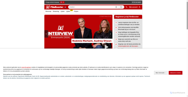 Security scan screenshot of filmbooster.nl