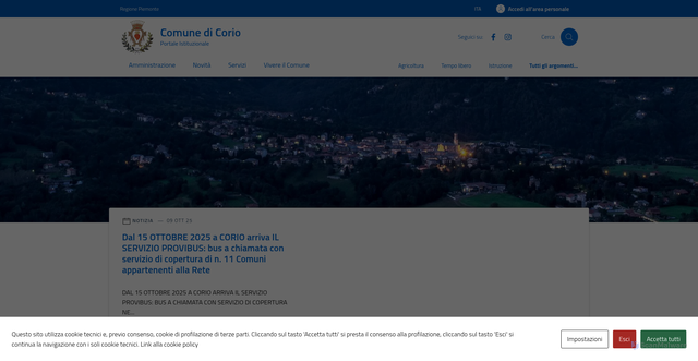 Security scan screenshot of https://comune.corio.to.it/