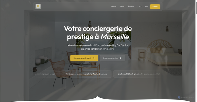 Security scan screenshot of https://conciergetranquille.com/
