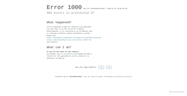 Security scan screenshot of https://ns1.qualcomm-inc.com