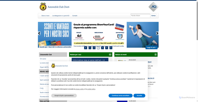 Security scan screenshot of https://chieti.aci.it/