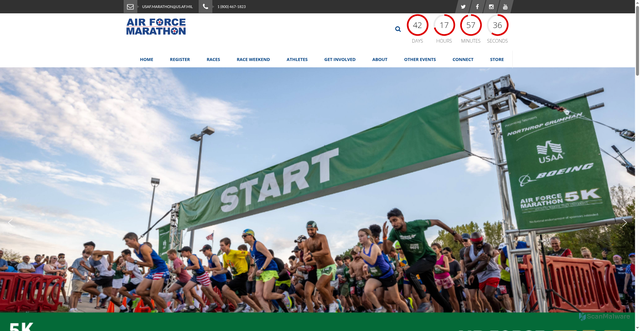 Security scan screenshot of https://www.usafmarathon.com/