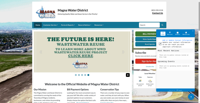 Security scan screenshot of https://magnawaterut.gov/