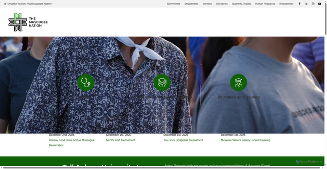 Security scan screenshot of https://www.muscogeenation.com/