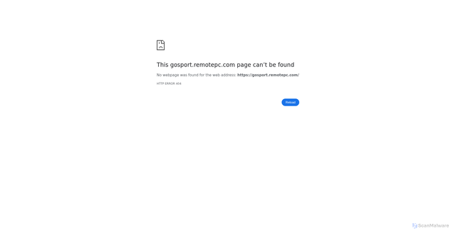 Security scan screenshot of https://gosport.remotepc.com