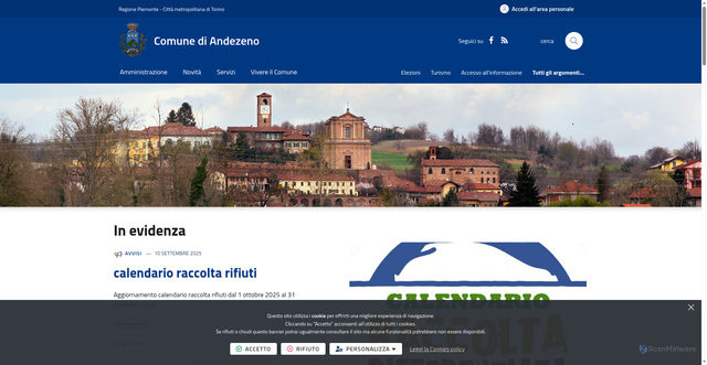 Security scan screenshot of https://www.comune.andezeno.to.it