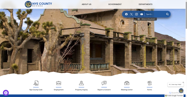 Security scan screenshot of https://www.nyecountynv.gov/