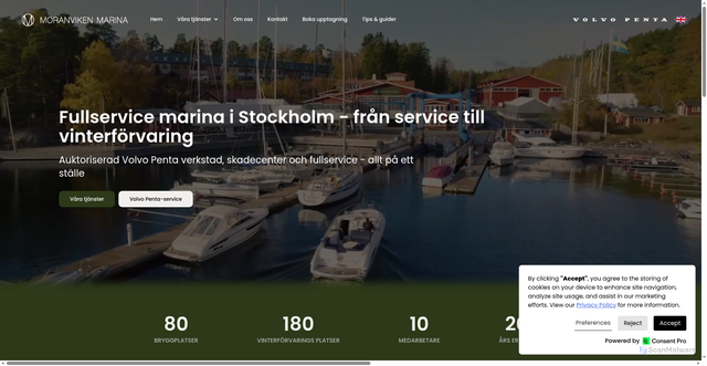 Security scan screenshot of https://moranvikenmarina.se