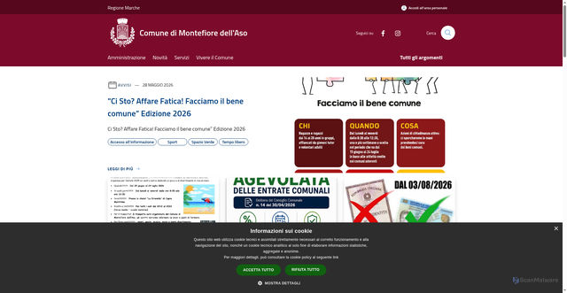 Security scan screenshot of https://www.comune.montefioredellaso.ap.it