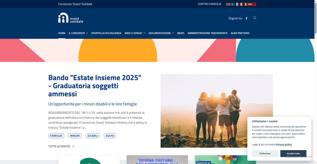 Security scan screenshot of https://www.consorzioovestsolidale.it/