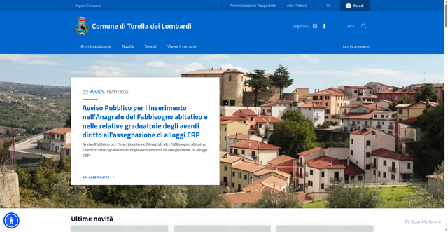 Security scan screenshot of https://www.comune.torelladeilombardi.av.it/