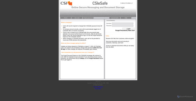 Security scan screenshot of https://www.csiesafe.com