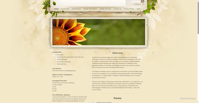 Security scan screenshot of https://www.oostburgwi.gov/