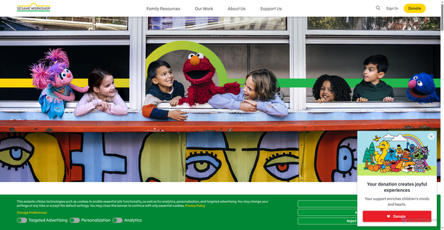 Security scan screenshot of https://sesameworkshop.org