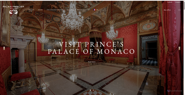 Security scan screenshot of https://www.visitepalaisdemonaco.com/en/