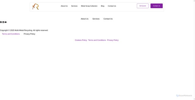 Security scan screenshot of https://multi-metalrecycling.com/?p=132