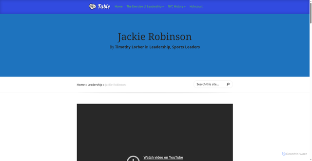 Security scan screenshot of https://faculty.wagner.edu/lori-weintrob/jackie-robinson/