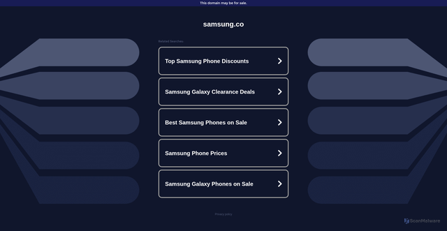 Security scan screenshot of https://samsung.co/A1b2C3d