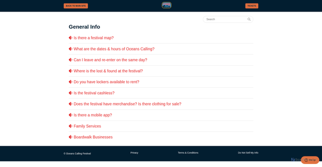 Security scan screenshot of https://support.oceanscallingfestival.com/hc/en-us/sections/4657831535124-General-Info