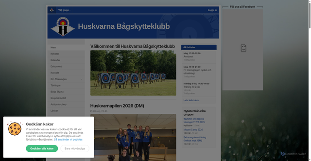 Security scan screenshot of https://huskvarnabk.se