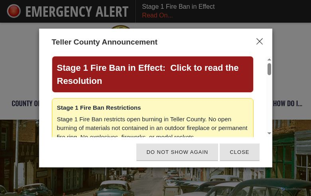 Security scan screenshot of https://tellercounty.gov/