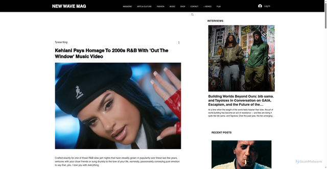 Security scan screenshot of https://www.newwavemagazine.com/single-post/kehlani-pays-homage-to-2000s-r-b-with-out-the-window-music-video