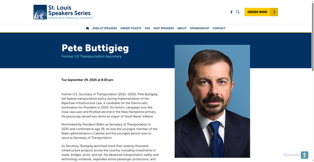 Security scan screenshot of https://www.stlouisspeakers.org/speakers/pete-buttigieg/