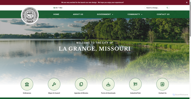 Security scan screenshot of https://cityoflagrangemo.gov/