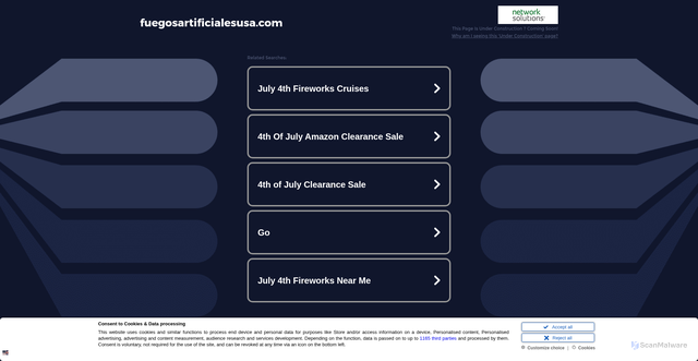 Security scan screenshot of https://fuegosartificialesusa.com/