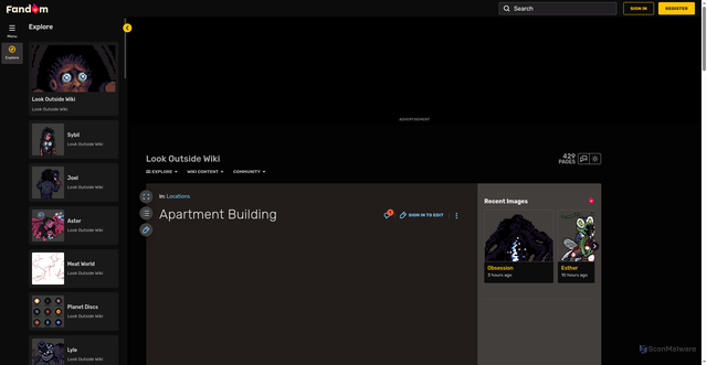 Security scan screenshot of https://look-outside.fandom.com/wiki/Apartment_Building