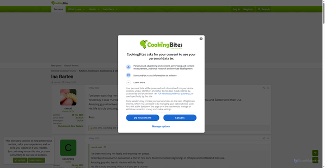 Security scan screenshot of https://www.cookingbites.com/threads/ina-garten.26846/