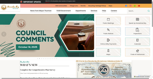 Security scan screenshot of https://horseshoe-bay-tx.gov/