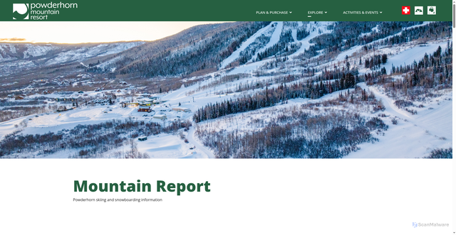 Security scan screenshot of https://www.powderhorn.com/explore/conditions/mountain-report.html