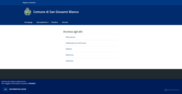 Security scan screenshot of www.sangiovannibianco.org