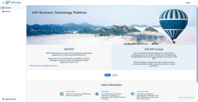 Security scan screenshot of https://us3.hana.ondemand.com