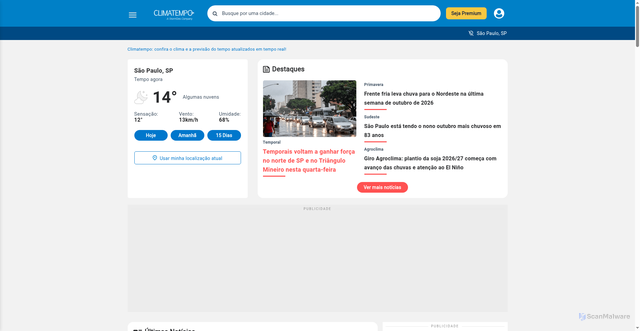 Security scan screenshot of https://climatempo.com.br