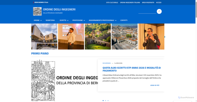 Security scan screenshot of https://bergamo.ordingegneri.it